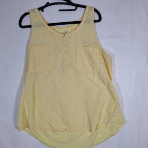 Loft yellow sleeveless blouse 100% cotton size XL